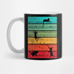 Cute Cat Kitty Music Notes Colorful Musician Clef Mug